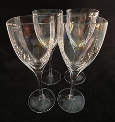 (103) Vintage Retired Mikasa Panache Crystal Wine Glasses Set Of 4