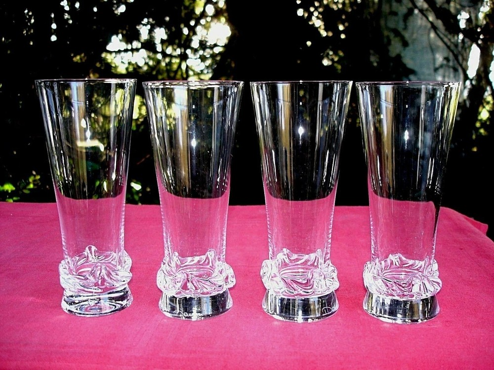 Daum Sorcy 4 Tall Fluted Glasses Sektgläser 4 Flutes A Champagne Cristal Unis