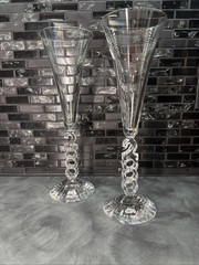 Millennium 2000 Cristal D’Arques Champagne Flutes Set of 2 France Vintage