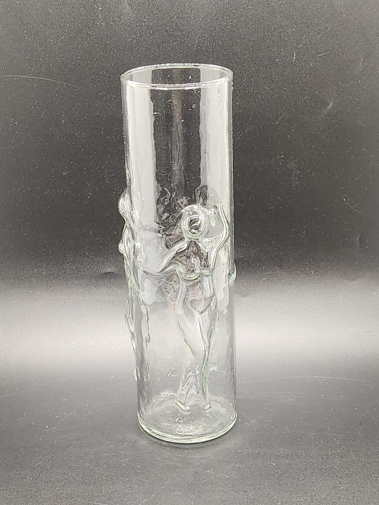 Vintage La Femme 3D Naked Nude Lady Woman Drinking Glass Decor 9″ Tall