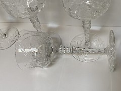 Vtg Antique Cut Crystal 5 Cordials Possibly Pairpoint?