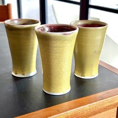 Trio (3) Michael McCarthy Studio Art Pottery Tumblers /Cups/Vases