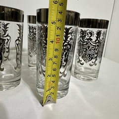 Vintage Mid Century Retro Kimiko Bar Glasses Silver Guardian Shield Bar Glasses