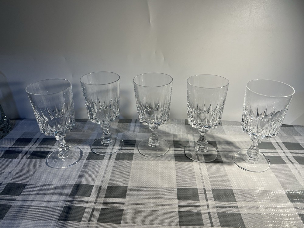 🍷 Cristal d’Arques Durand «Louvre»Wine Glass / Small Goblet 5¼ to 5½ set of 5