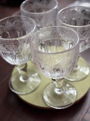 Ralph Lauren Emma Pressed & Etched Glass Goblets