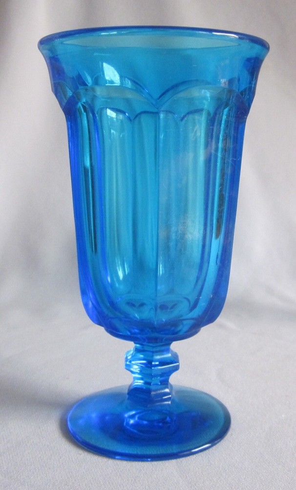 Iced Tea Glass Goblet Imperial Old Williamsburg Pattern Antique Blue 6 1/2″