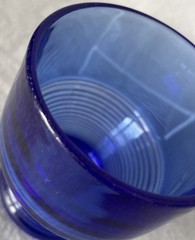 Vintage Hazel Atlas Georgian Ribbed Cobalt Blue Glass 3.75” in