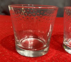Replacement ￼Textured Dot Glass Rocks Glasses, Set of 2 Vintage 8 Oz