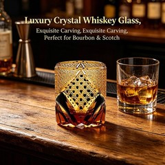 7oz Whiskey Glass Japanese Style Carved Crystal Glasses Edo Kiriko Hand Cut NEW