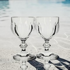 Villeroy & Boch Bernadotte Crystal Goblets Pair German Lead Crystal 6″ Signed