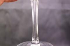 Cristal D’arques CASTEL Water Goblet (s) Wine Glass Vertical Cuts Ribbed Stem