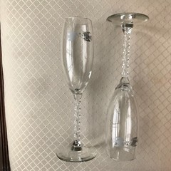 Kissing Tropicl Fish Champagne Glasses Lot of 2 Spiral Stem Angel Fish