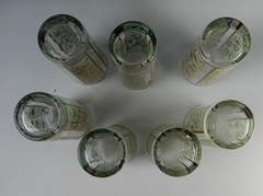 Set of 7 Vintage 1960s Libbey Highball Tumblers «Four Seasons» Pattern.