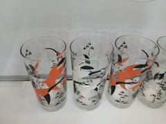 Anchor Hocking Canadian Geese Drinking Glasses Pink & Black