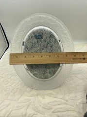 J.G. Durand Flora Crystal Frosted Glass Etched Oval Frame France 1990s 5X7