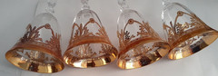 4 Stauer «Allegro» 24K Gold Trimmed 8″ Crystal Wine Glasses From Empoli Italy