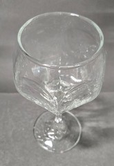 4 Vintage Libbey Chivalry Clear Hock Wine Goblets Glasses Hexagon 6″ Tall