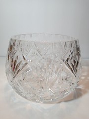 Cut Crystal Bowl Elongated 5″ Tall x 6 1/2″ W x 5 1/2 opening 3.8 lbs Edinburgh