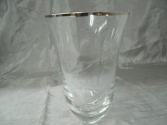 Vtg Oneida TOSCA Set of 4~7-1/4″ Iced Tea Glasses Platinum Rim Disc’d HTF ec