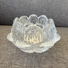 Vintage Holmegaarde Glass Water Lily Candle Holder