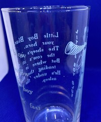 Little Boy Blue Nursery Rhyme Child’s Drinking Glass Clear w/ Blue Pyro