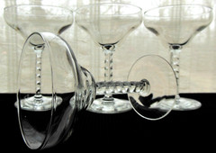 Libbey Glass 4 Clear Empire 3700 Twist Stem Tall Champagne Sherbets Glasses