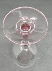 Set Of 3 American Stemware Princeton Pink Blown Glass Water Wine Glasses