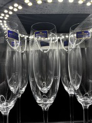 Bohemia Royal Crystal Czech Republic Champagne Glasses Set of 6 Pre Owned,