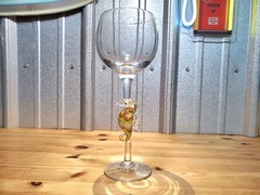 Vintage Murano Glass Handblown Wine Glass w/ Colorful Seahorse Stem