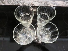 Cut Floral Etched 8 1/2″ Footed Pilsner Beer Glasses Princess House ?? LOOK