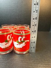 Culver Holly Goose Glasses Holiday Old Fashion Christmas Eggnog (4/14oz) w/Box
