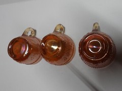 3 Dugan Stork and Rushes Marigold Carnival Glass Punch Cups Vintage Birds