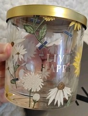Daisy Glass Jar With Lid Embossed With Daisies Trinket Container