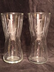 Etched Monogramed Letter L Drinking Glasses Pair