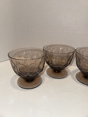 4 Vintage Fostoria Mesa Brown 3 3/8” Sherbet / Tall Champagne Glasses HTF!