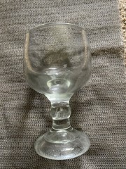 VINTAGE 1970’S LARGE HEAVY THICK BROWN HUE GLASS GOBLETS. 3 LB 12 OZ