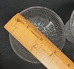 Pair of Clear Depression Glass 8oz Tumblers – Pillar Optic, Stippled Band
