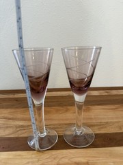 Mikasa Purple Swirl Set Aperitif Digestivo 2 Oz Wine Tasting Cordial Flutes