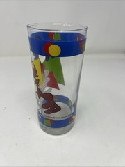 Vintage 1995 Looney Tunes Taz Tasmanian Devil 16 Oz Drinking Glass Tumbler