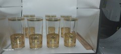 Vintage Culver LTD highball Cocktail Glasses 22karat Gold Antigua 12 Oz Set Of 7