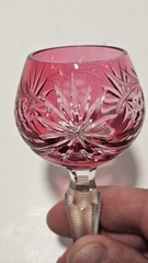 4 Nachtmann? Crystal Multi Color Cordial Liqueur Glasses w/ Zipper Cut Stems