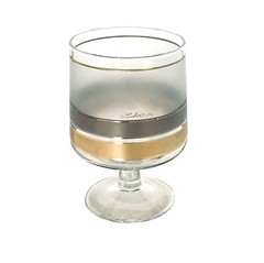 VTG Culver Ltd REGENCY Wide Frosted Silver Gold Band MCM 21 OZ Wine Glass