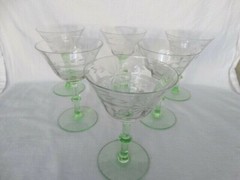 Weston Clear Crystal Green Stem Champaign Stem Grey Cut Flower Horizontal Band