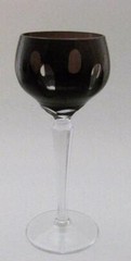 Bohemian Cut to Clear PURPLE, Dimples, Notched Stem, Tall Wine Hock, 8 1/4″