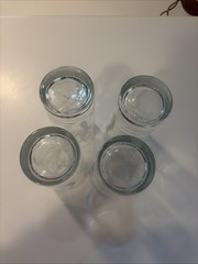 4 Deep Etched Rolf Glass Palm Trees Tall Tumblers Highball 6.25”