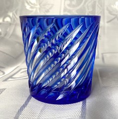 Cobalt Blue On the Rocks Glass, Cristal d’Arques «Valse», Lead Crystal, H3″