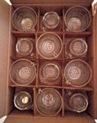 12 VTG INDIANA GLASS TIARA CLEAR CRYSTAL PUNCH/COFFEE CUPS NEW W/BOX