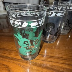Vtg Kraft Swanky Swigs Children’s Drinking Juice Glasses Animals Set of 7