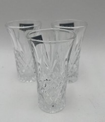 New Godinger Dublin set of 3 Pressed 3.5” Crystal vodka shooters Shot Glasses