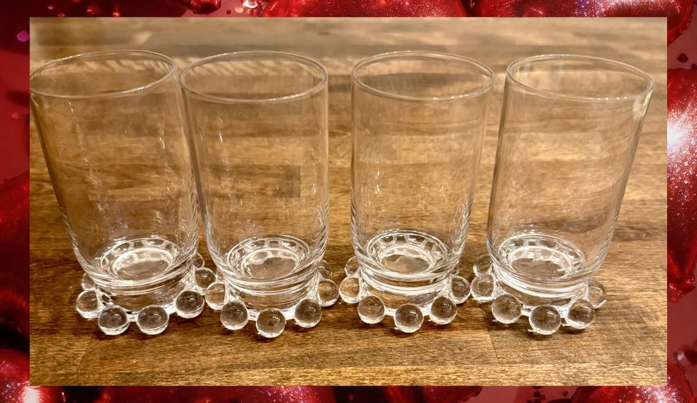 Vintage Imperial Candlewick 400/19 5 Oz Juice Tumblers 4” Clear Beaded Glass